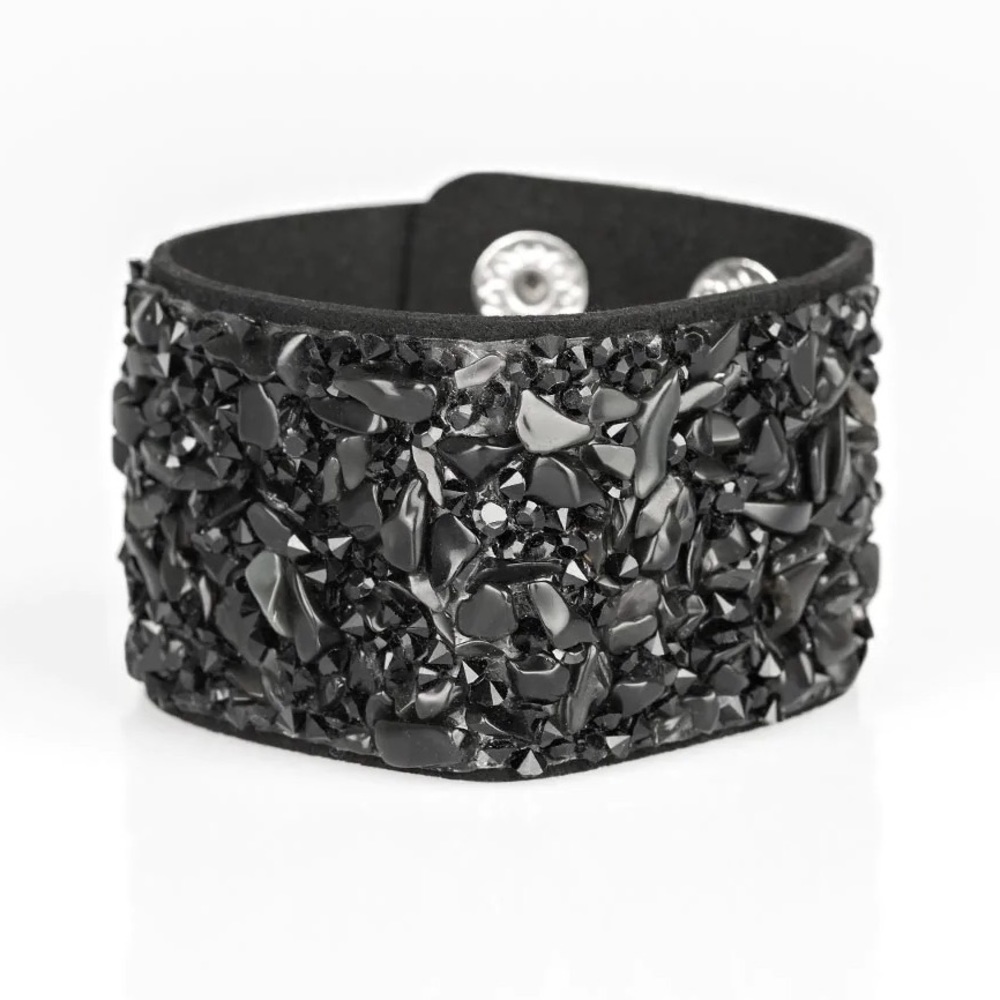 Paparazzi Crush Rush - Black Adjustable Wrap Bracelet